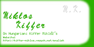 miklos kiffer business card